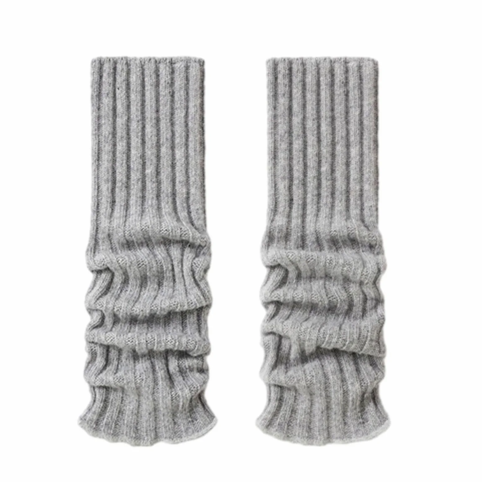 Calentadores de piernas de punto, medias altas góticas, para mujer, invierno, otoño, 44 cm, beige
