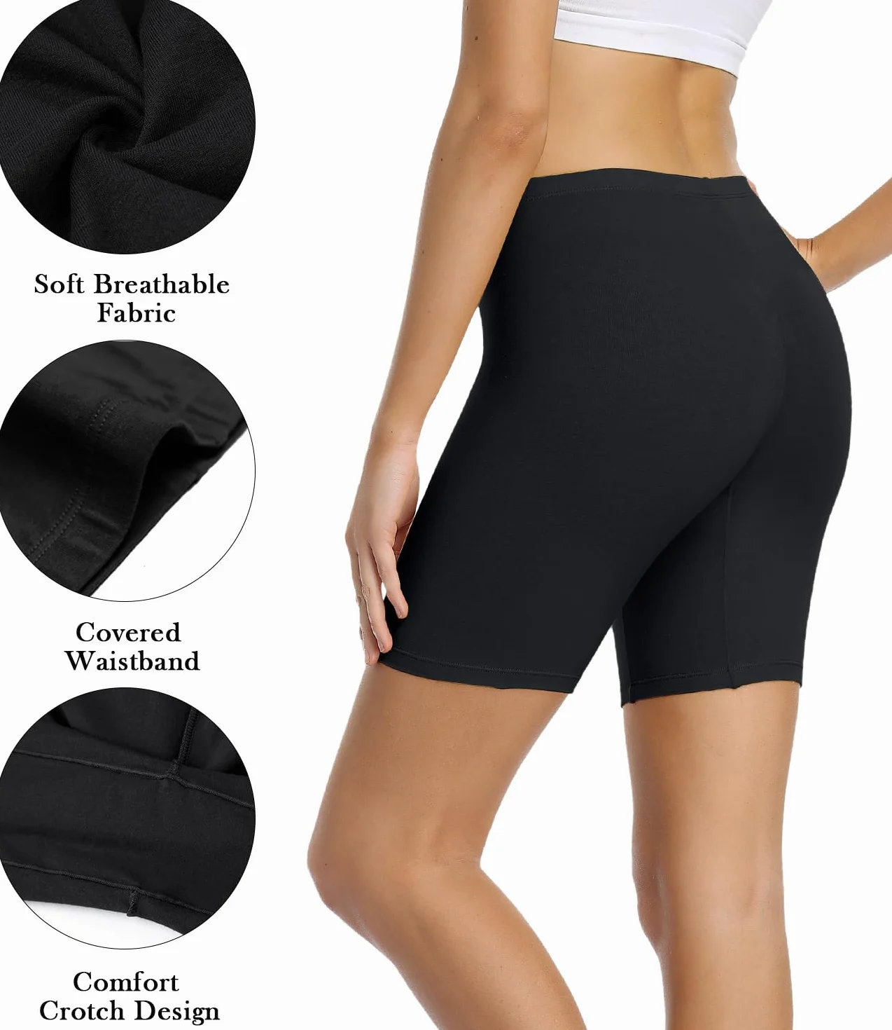 Wirarpa Leggings Cortos Boxer Mujer Algodón Shorts Pack de 4 Tamaño S-5XL