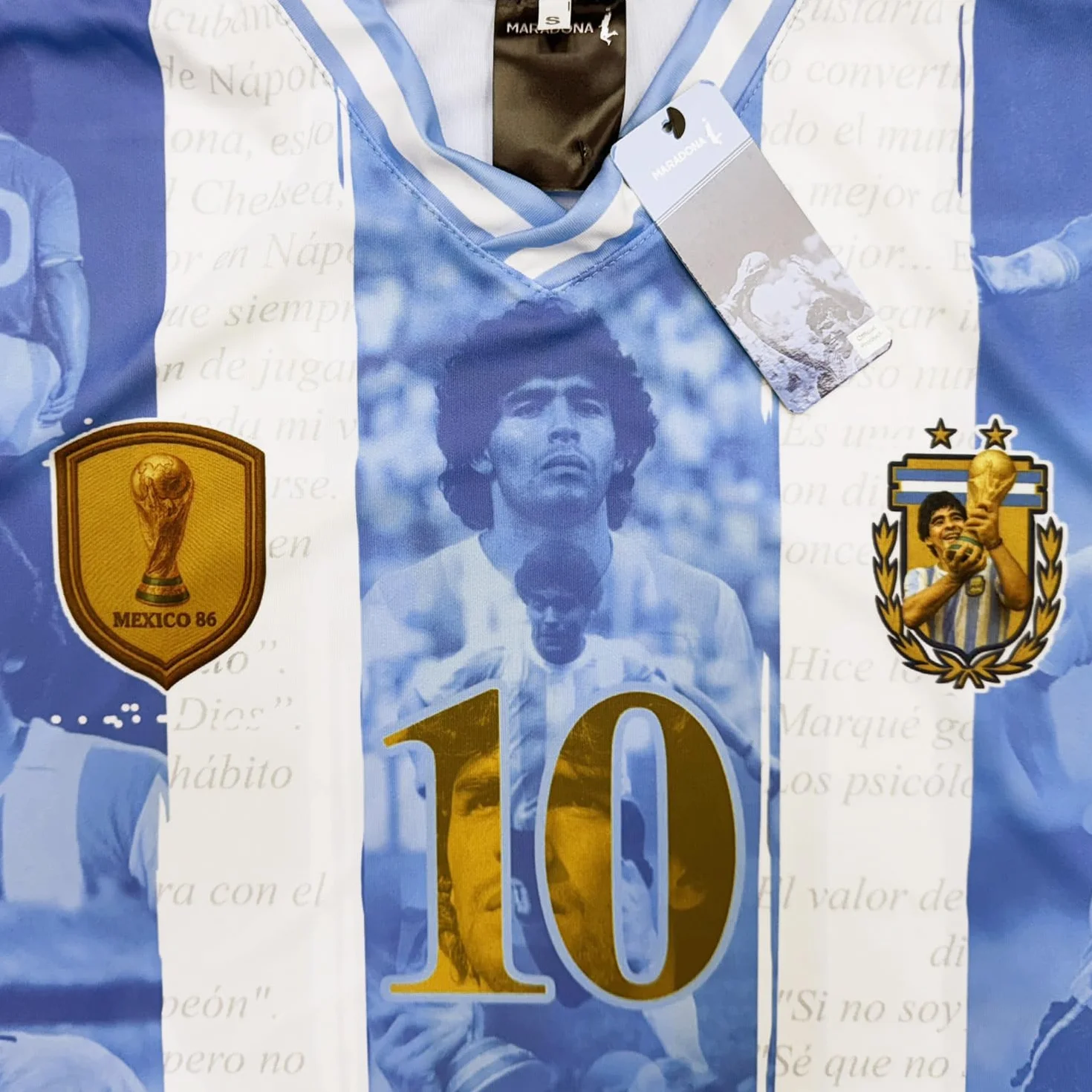 Soul up Camiseta de Fútbol Diego Armando Maradona - El Pibe de Oro. Réplica Oficial. Camiseta de Fútbol Argentina para Niño y Adulto.