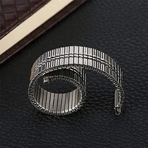 Correa de Reloj, extensión elástica, repuestos de Correa de Reloj de Acero Inoxidable para Hombres y Mujeres, Correa de Brazalete de Reloj sin Hebilla