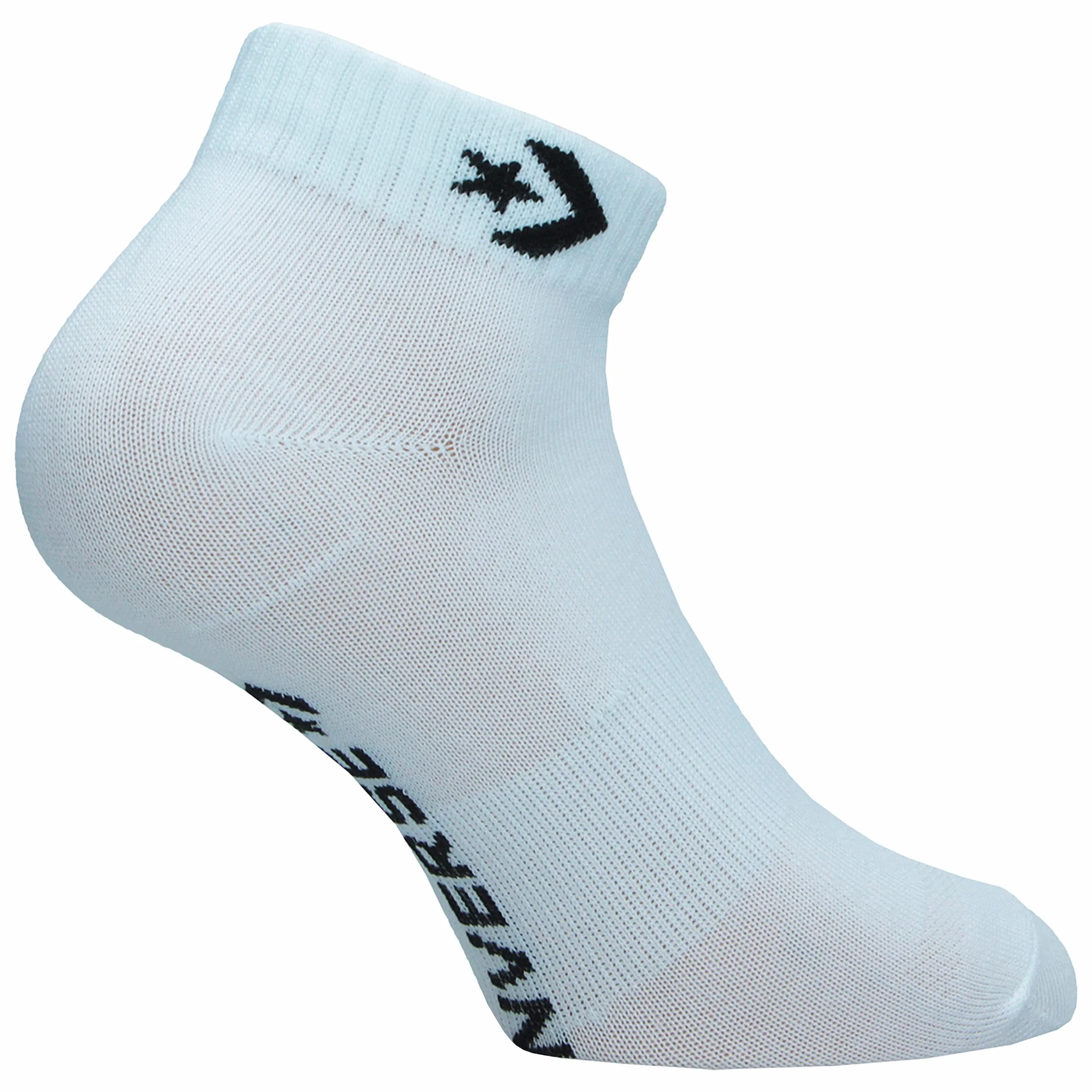 Converse 3 Pares Calcetines Quarter - Soporte Arco Plantar - Poliéster - Unisex (Blanco, 39-42)