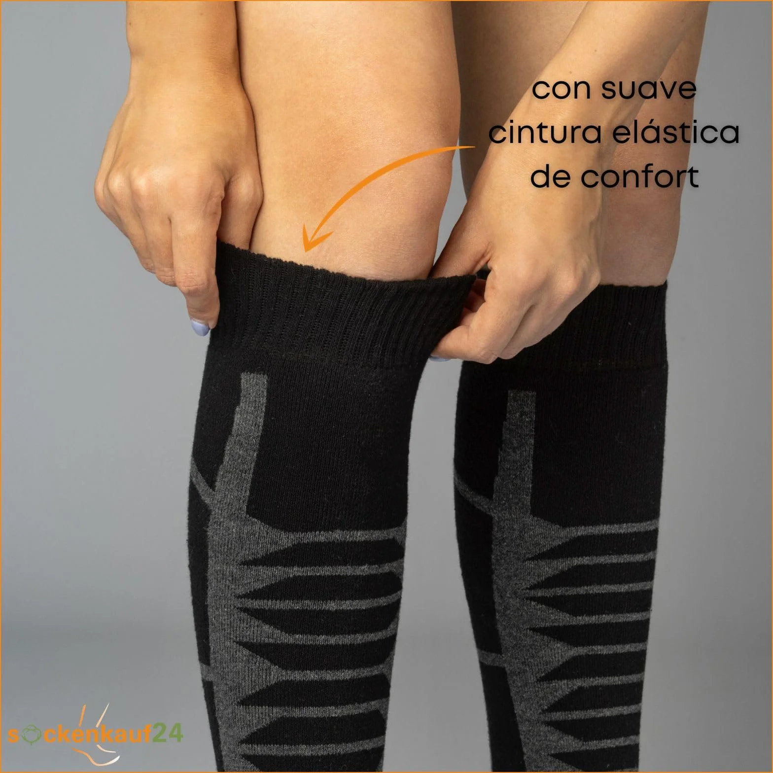 sockenkauf24 2 Pares Calcetines Esqui Hombre y Mujer Calcetines Altos Termicos