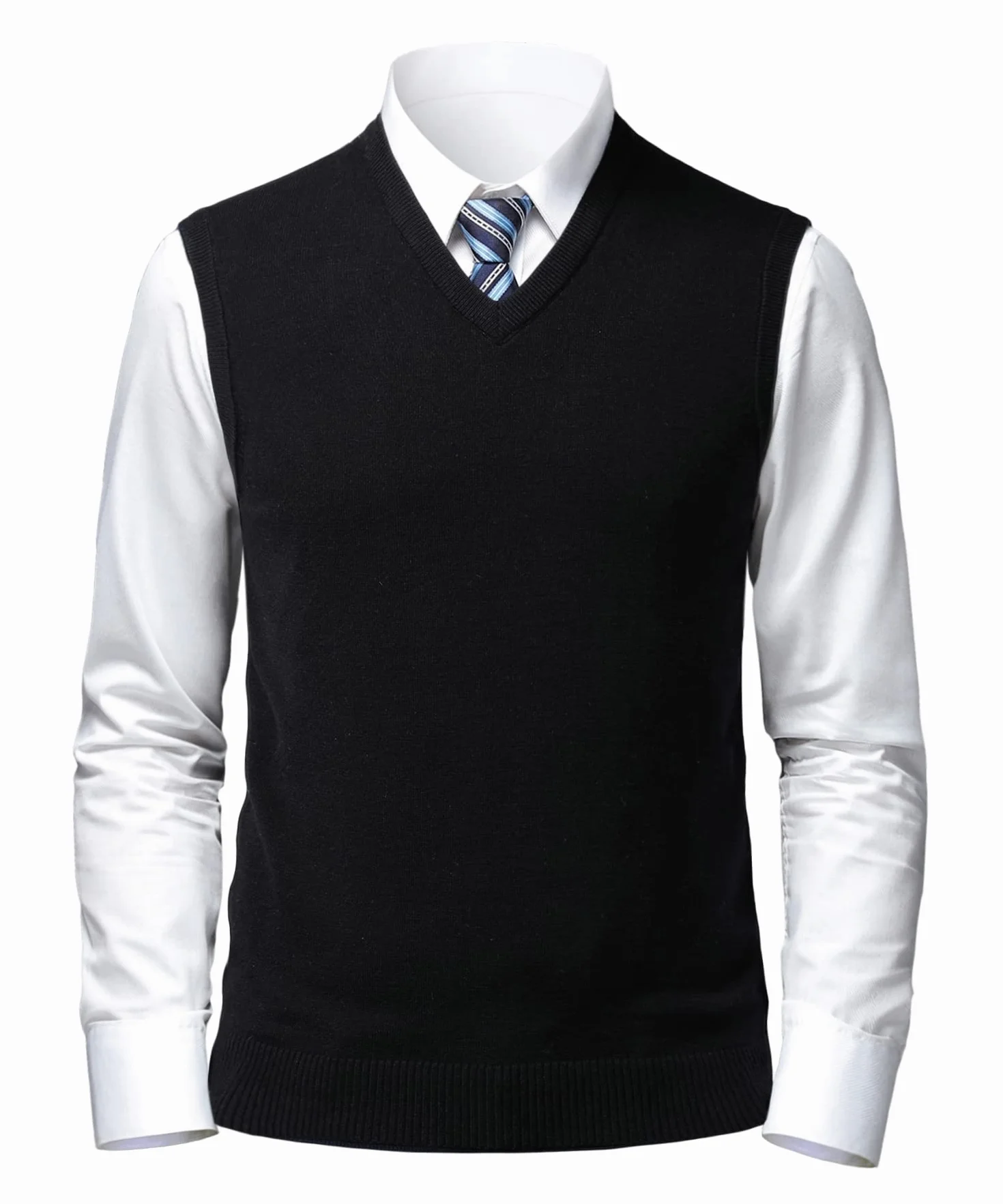 Hombre Sin Mangas con Cuello En Casual de Punto Pullover Jerséis Jersey Suéter Chaleco suéter Caballero Suéter Lana Cardigans Tank Tops Mangas Rebecas Chaqueta SuéTer para