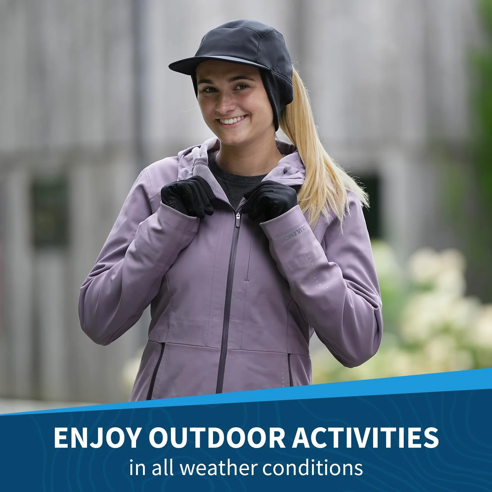 TrailHeads Sombrero de lluvia para mujer, sombrero de cola de caballo de invierno, sombreros impermeables para correr, senderismo, Storm Runner
