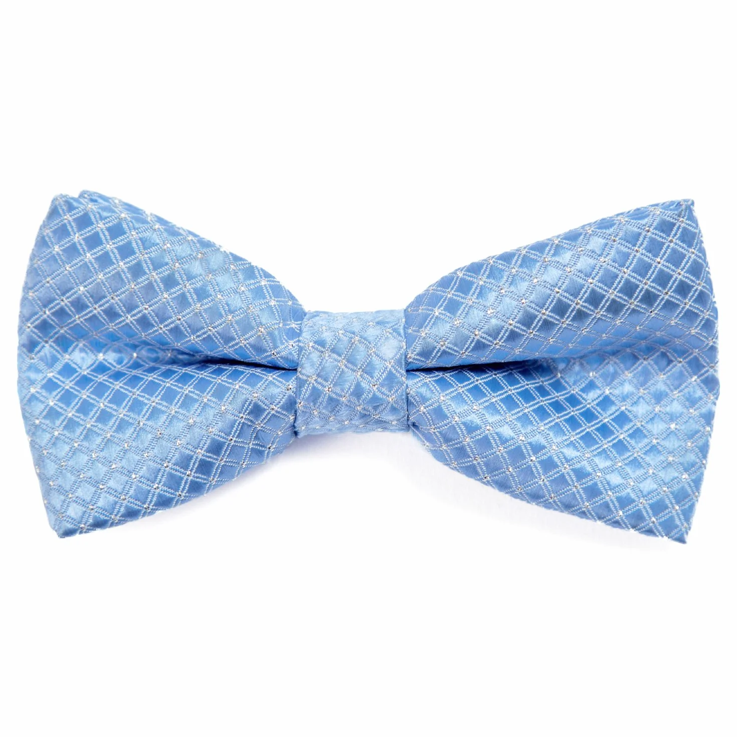 DonDon pajarita noble para niños ajustable 9x4,5 cm azul brillada con argénteo puntos