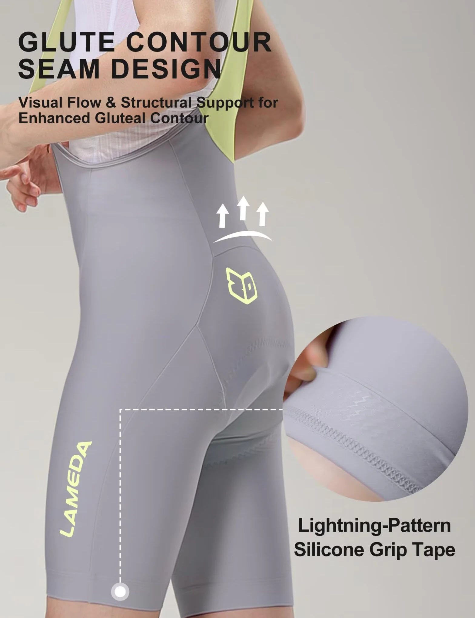LAMEDA Culote Corto Ciclismo para Hombre UPF50+ Pantalones Ajustados Cortos MTB y Carretera Transpirable Fresco Verano