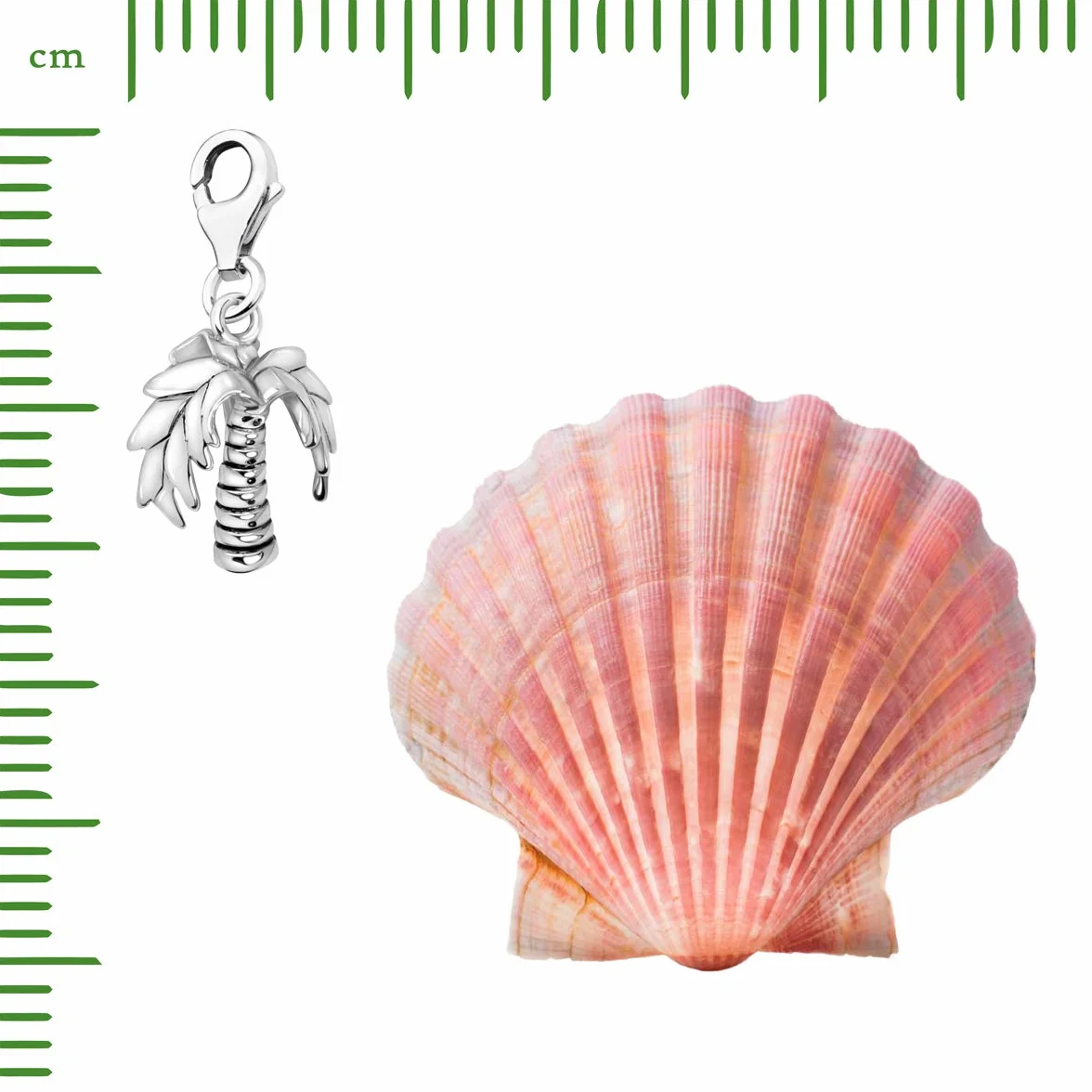 Quiges Charm con Cierre Colgante Palmera Plata de Ley 925 Mujer para Pulseras Europeas