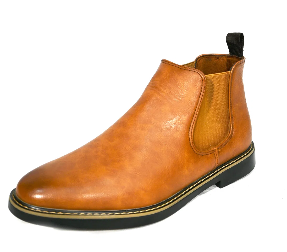 Botas Chelsea Para Hombre Cuero Sintético Slip-On Estilo Casual Y Formal