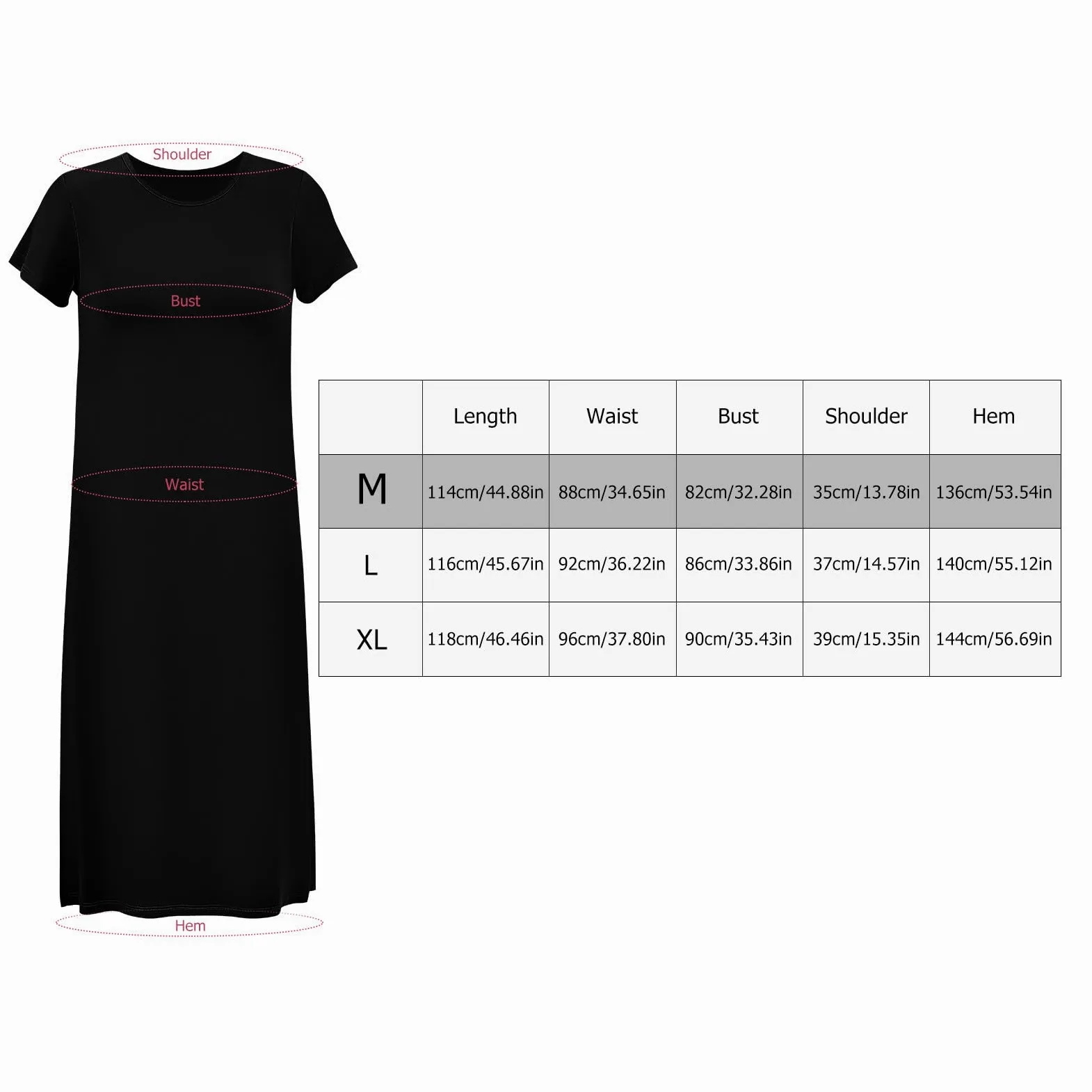 Garneck Camisón de Mujer de Manga Corta, Cuello Redondo, Holgado | Fibra Sintética Transpirable, Negro, Cómodo para Casa y Descanso, Talla Grande