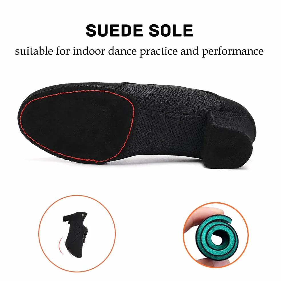 JUODVMP Zapatos De Baile Latinoamericanos Cerrados para Mujer con Cordones Salsa Tango Jazz Zapatos De Baile Training,Modelo ES-NJB