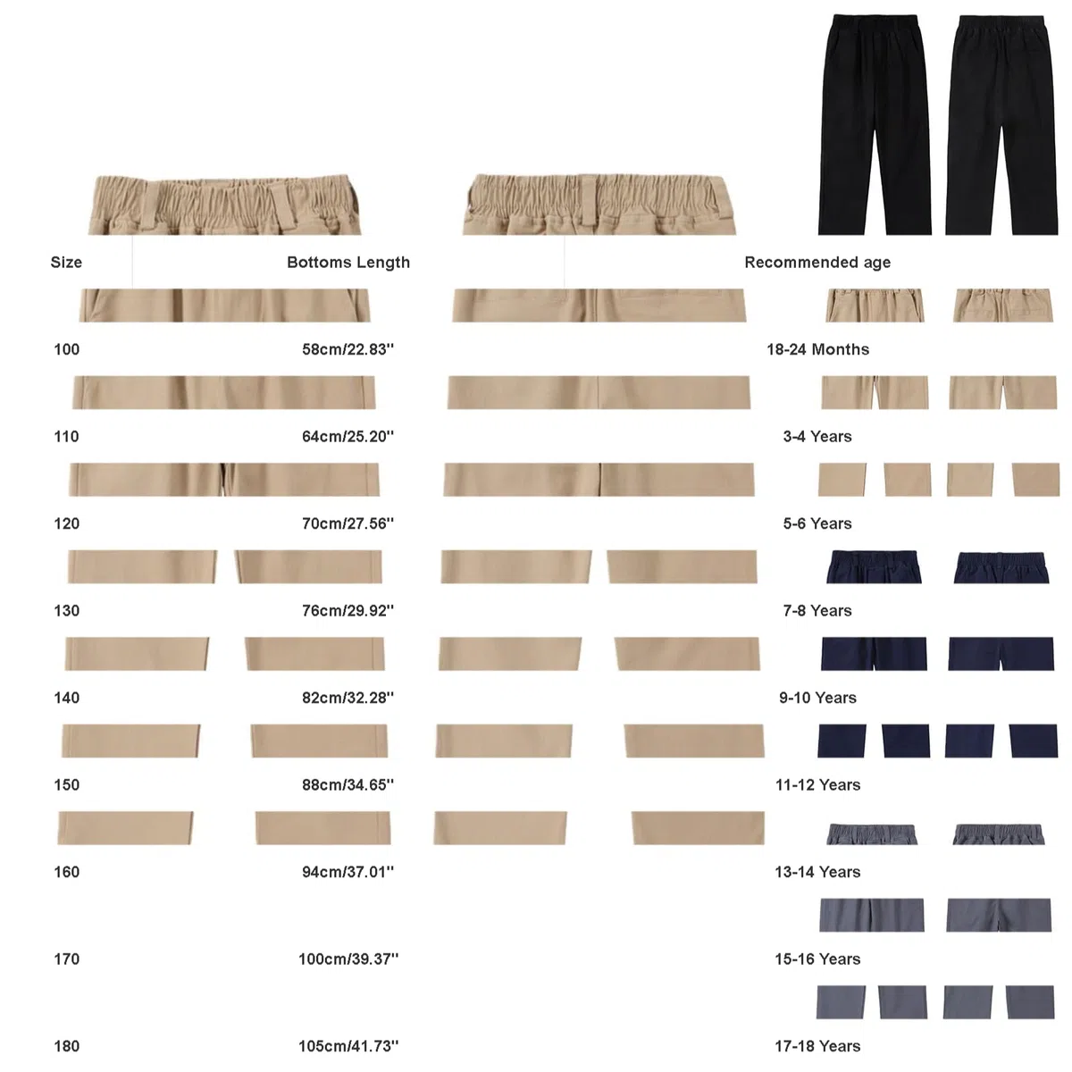 WINWUQB - Pantalones escolares para niños, pantalones chinos de pierna