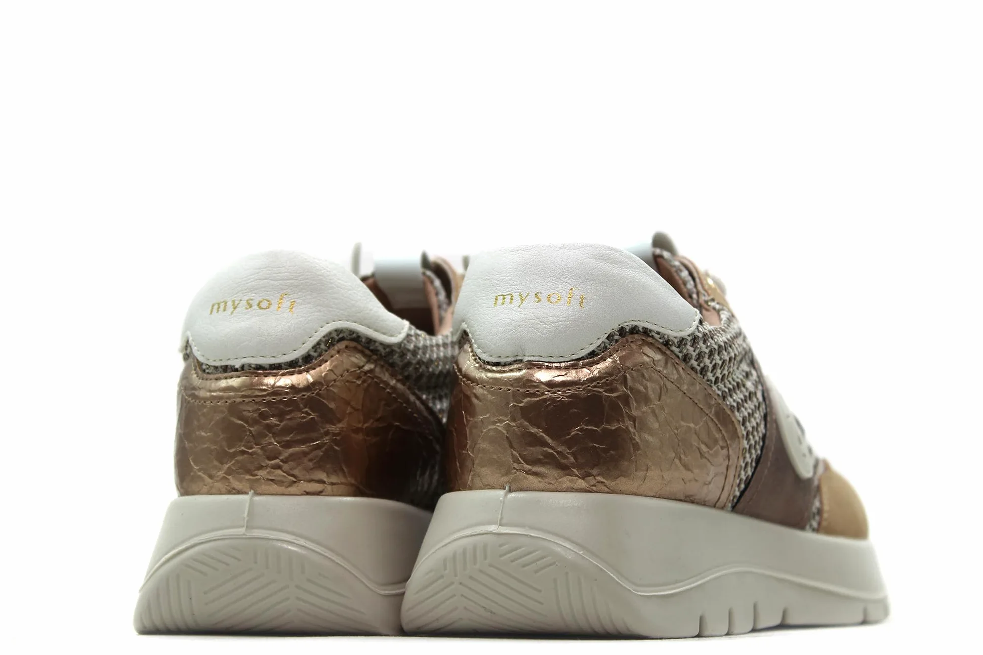 my Soft - Zapatos Sneakers con cordón elástico,de cuña, Suela Blanca de Goma,Deportivas Casual para: Mujer