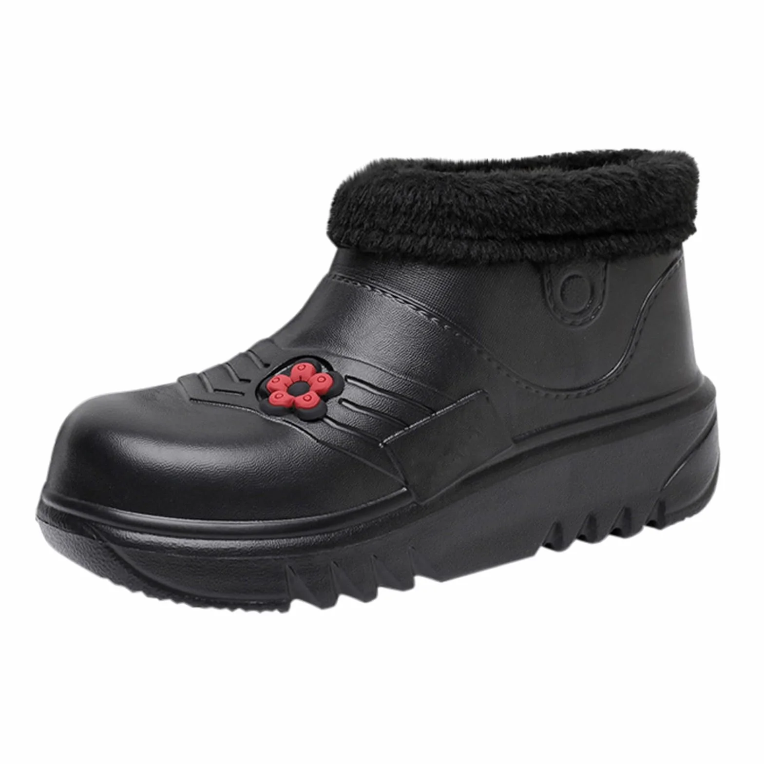 Botas de goma para mujer, forradas, botas de lluvia, botines de lluvia, impermeables, antideslizantes, zapatos de jardín, botas de goma cortas, botas de tobillo, botas de invierno, botas de goma
