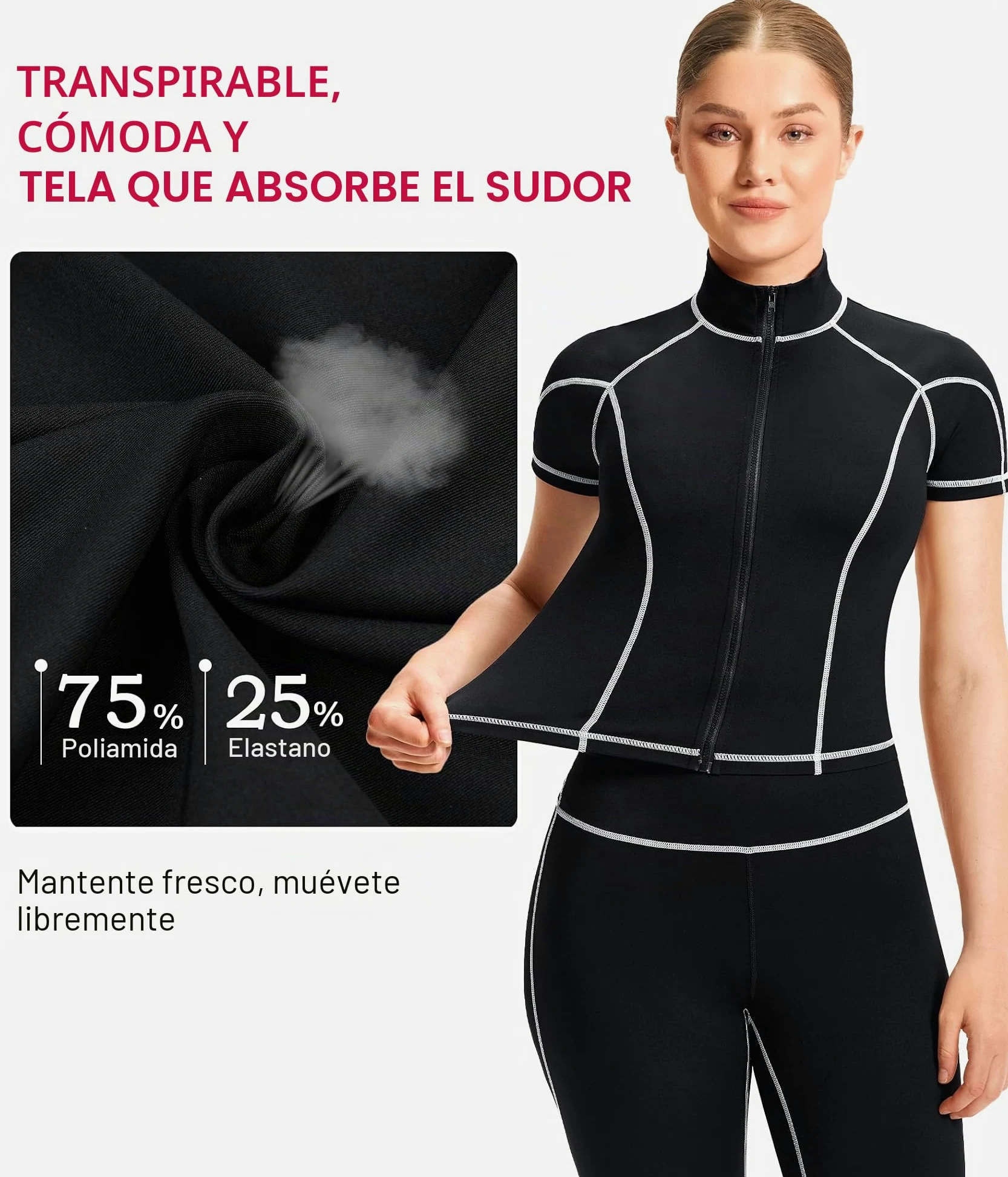 Gotoly Conjunto completo de dos piezas para gimnasio, correr, ejercicio, entrenamiento, yoga, conjunto de ropa deportiva para mujer