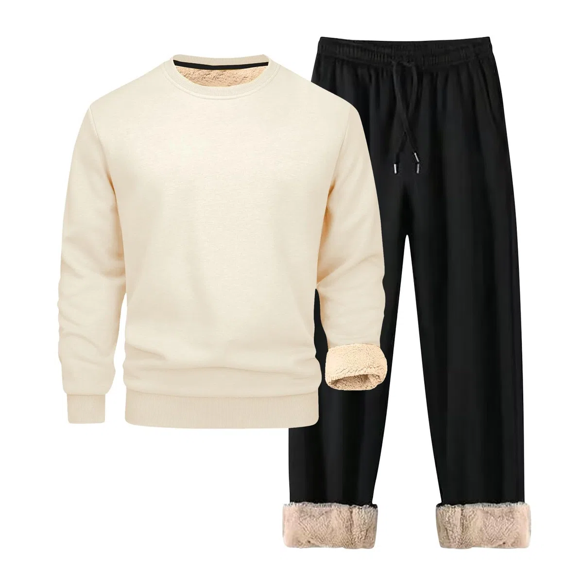 Conjunto de sudadera con capucha y pantalón deportivo de cuello redondo