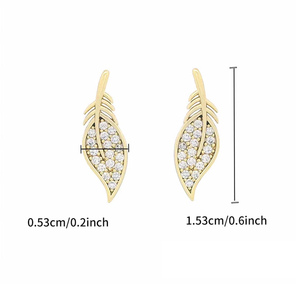 Pendientes con forma de hoja con moissanita