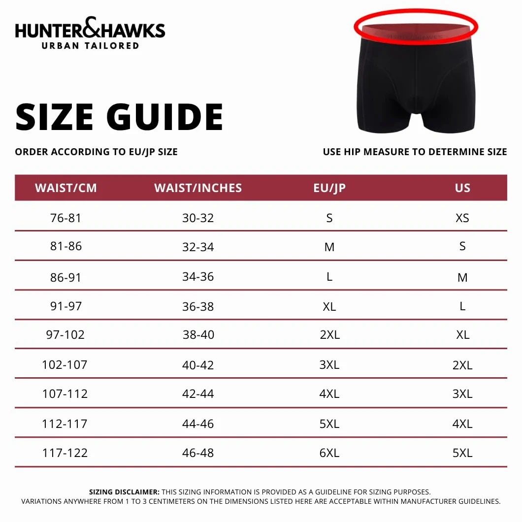Hunter&Hawks - Paquete de 5 bóxers de Viscosa de bambú para Hombre, S-6XL, Suaves y Transpirables, para Hombre, de Secado Fresco, antirozaduras, Color Negro, con Ropa Interior elástica Multicolor