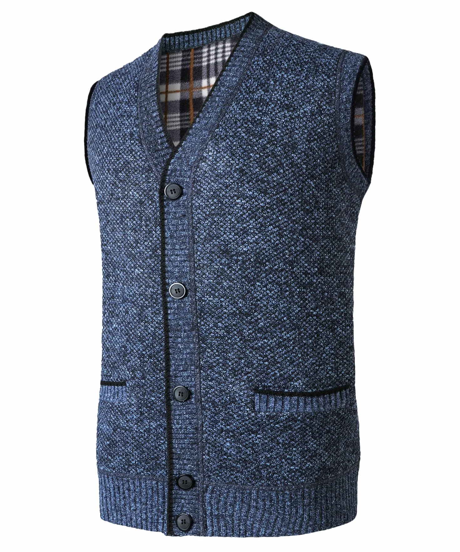 Chaleco de Punto para Hombre Cárdigan sin Mangas de Hombre Casuales Chaleco de Suéter Liso de Color Suéter de Punto Pullover Elegante