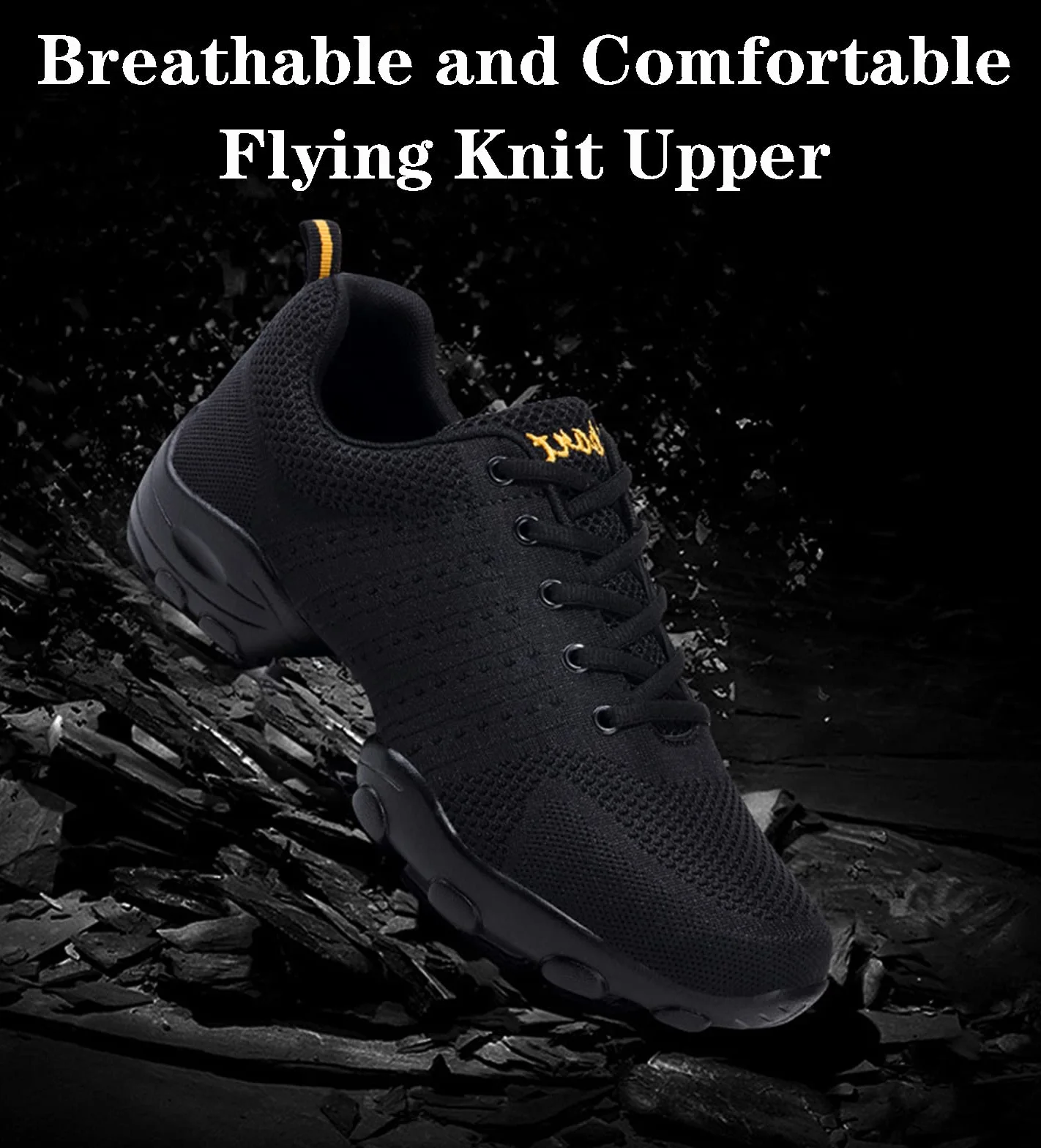 Zapatos De Baile para Hombres, Zapatos De Baile De Deportes Casuales, Adulto De Los Hombres Volando Tejido De Malla Suave Aptitud Suave Fitness Four Seasons Dance Shoes(40 EU, Black)