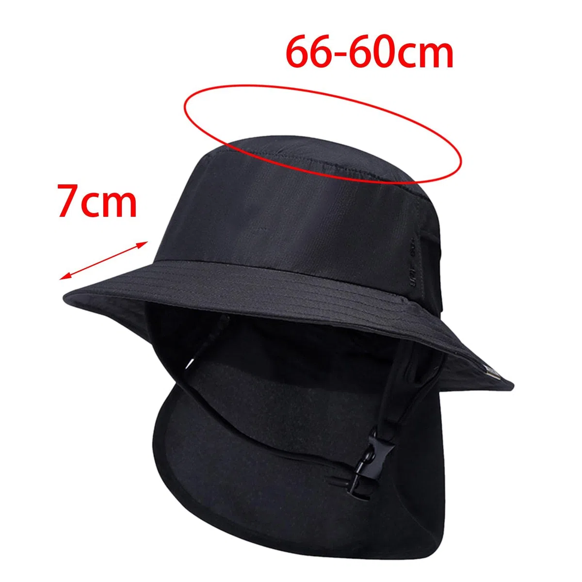 Gorro de Pescador de Correas de Barbilla Pescador para Turismo Deportes Acuáticos, negro, universal