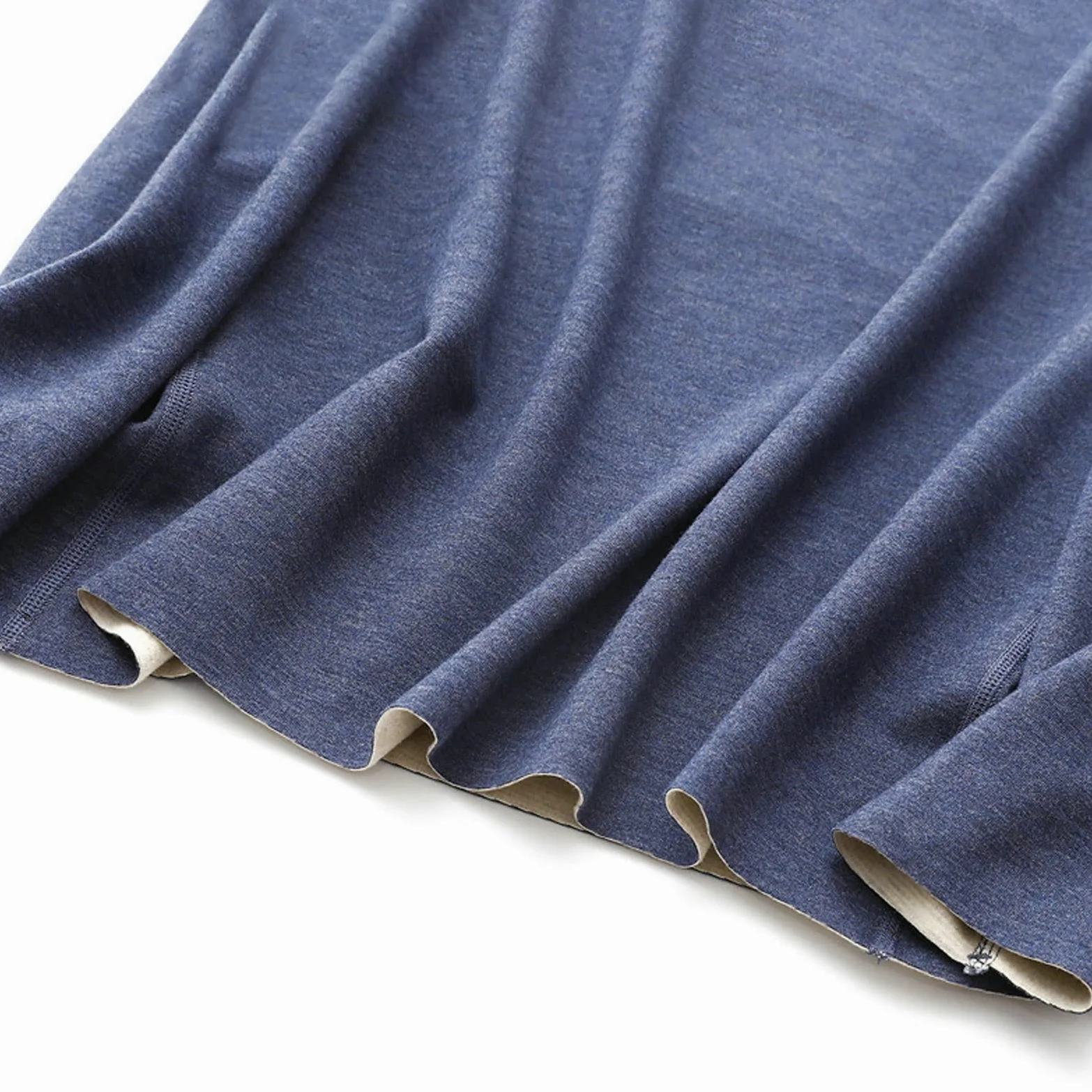 Aeici Ropa interior térmica Hombre Fibra Acrílico Cuello Redondo Top Manga Larga Hombre Azul Marino