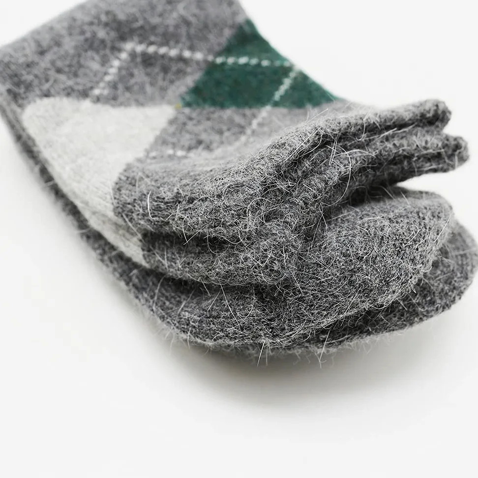Hombres de Invierno espesados ​​Harajuku Retro Diamante Plaid Nieve Calcetines de Lana fría (Color: T Tamaño: Un tamaño) (Color : A, Size : One Size)