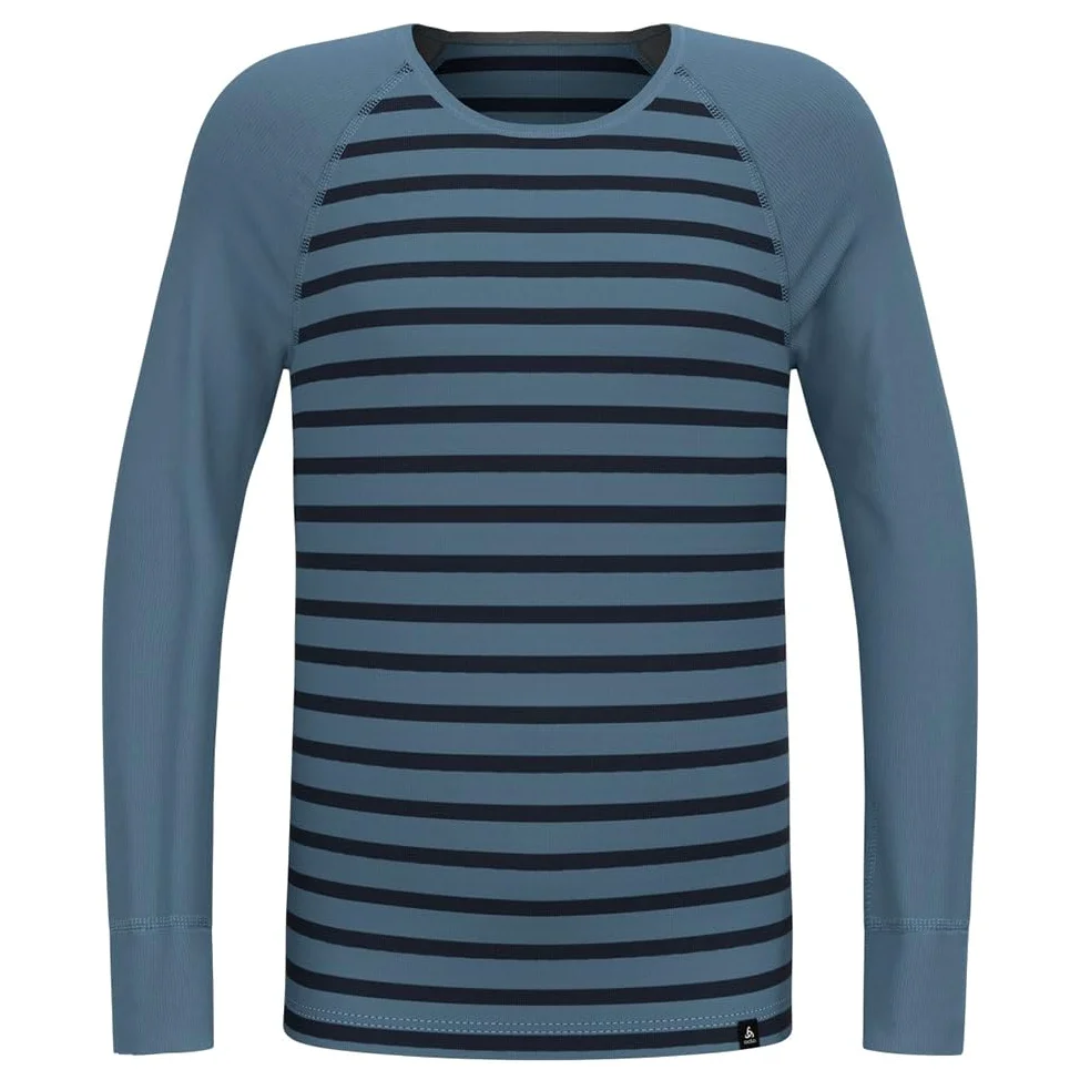 Odlo Odlo Thermounterwäsche Kinder Active Warm Stripes I Sportunterwäsche Mädchen Jungen I Langarm Thermoshirt Camiseta Unisex niños (Pack de 1)