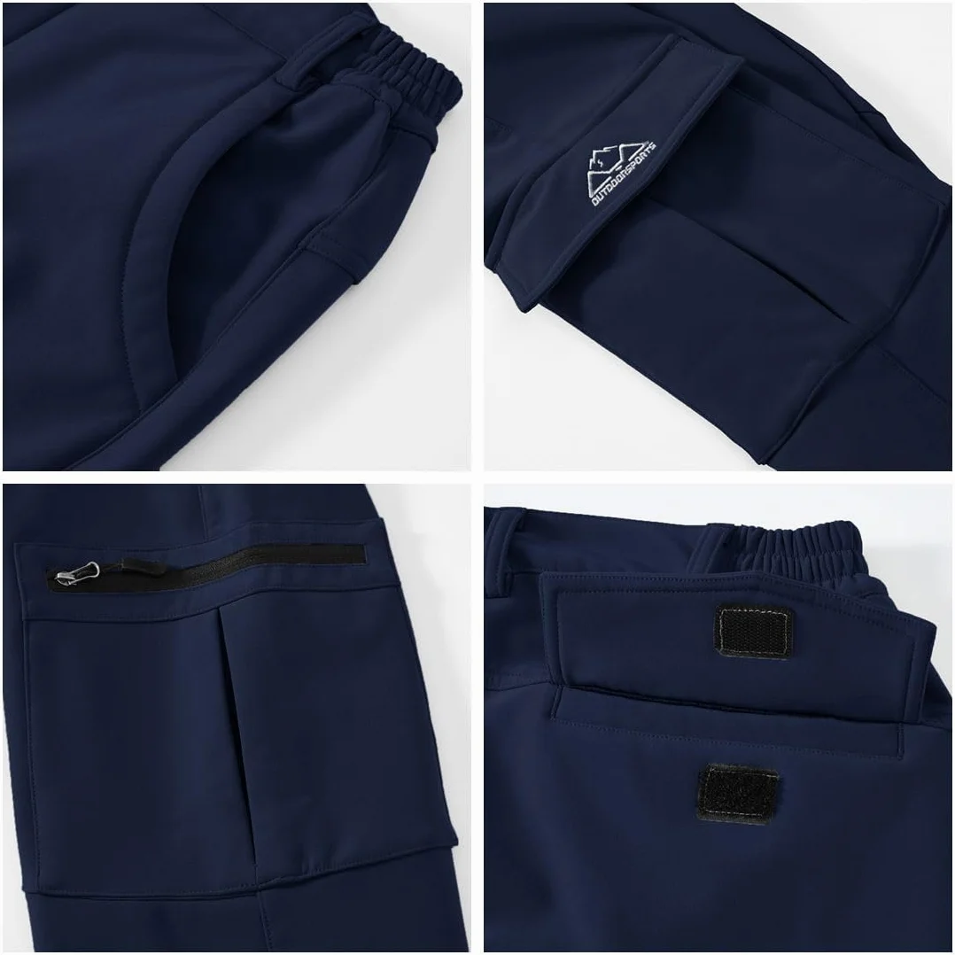 YSENTO Pantalones de senderismo impermeables para mujer, pantalones de softshell, pantalones de esquí de invierno, pantalones de snowboard forrados, pantalones de trekking, pantalones funcionales