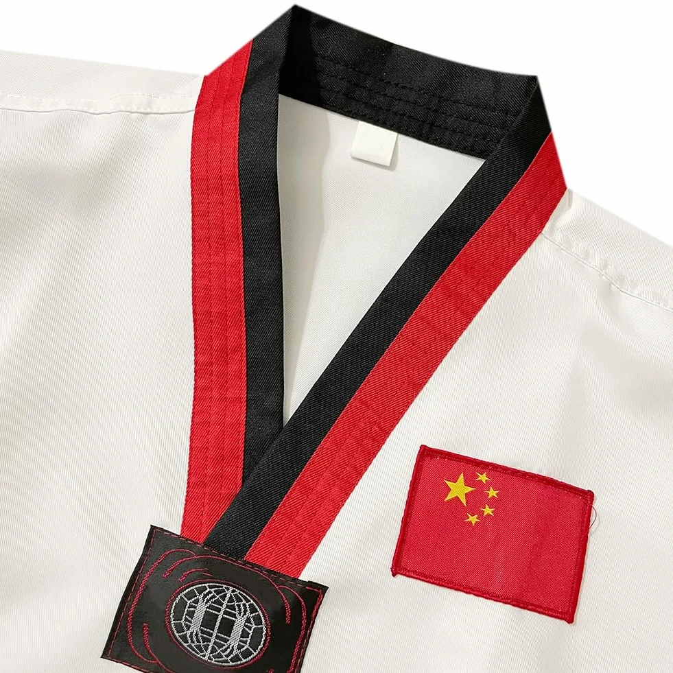 Traje de Taekwondo para Adultos y Niños Uniforme de Artes Marciales Aikido Judo Karate Kung Fu Algodón Manga Larga