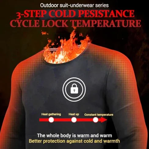 Conjunto de ropa interior térmica térmica para hombre y mujer, ajuste de tres velocidades, 28 zonas de calefacción, control inteligente de temperatura