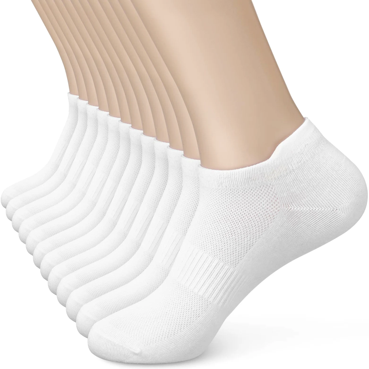 Sallking Calcetines tobilleros de algodón para mujer, corte bajo, atléticos, suaves, delgados, invisibles con lengüeta, 6 pares
