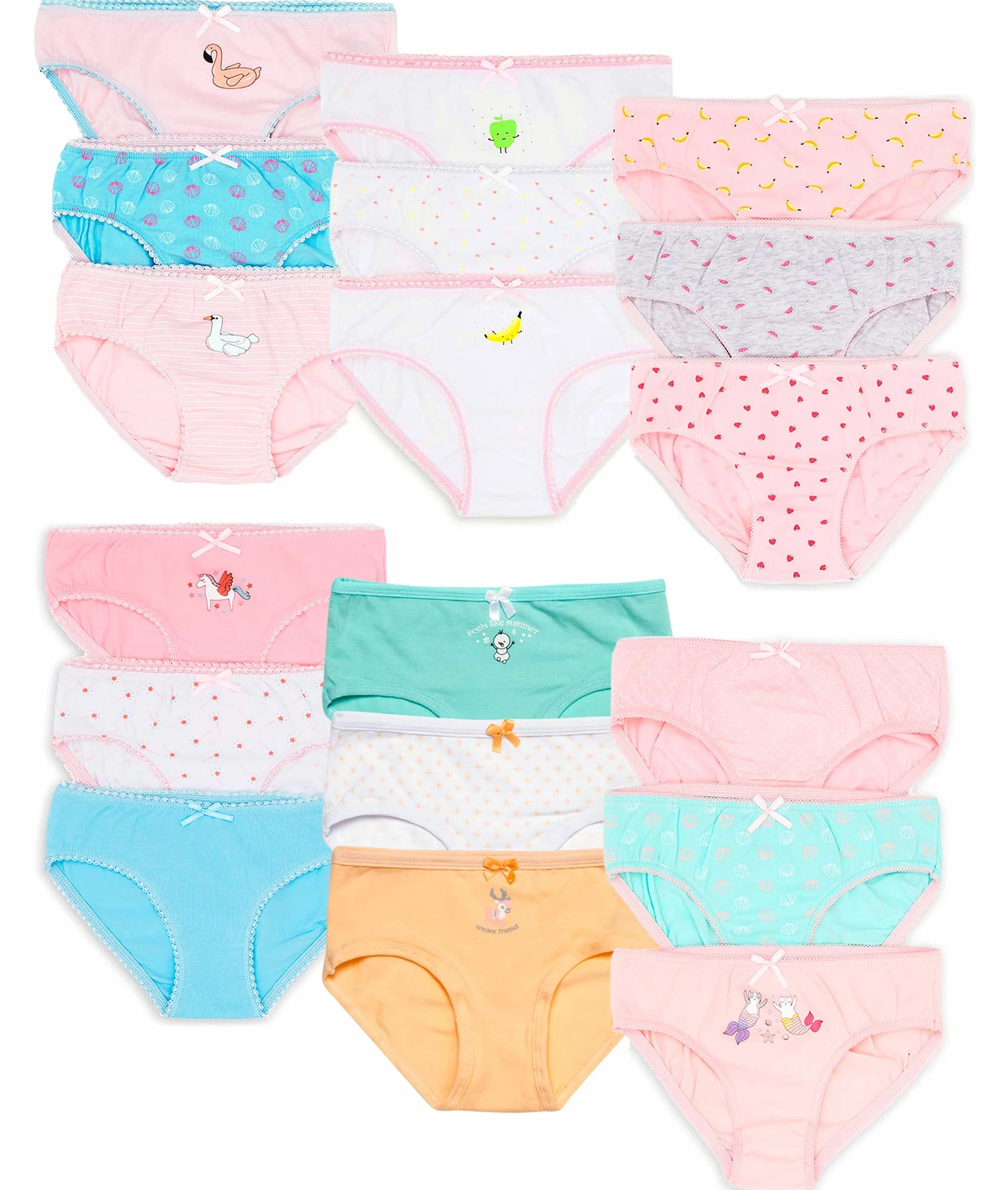 Channo Niña Braguitas de algodón con Estampados y Dibujos Originales. Cómodas y Suaves