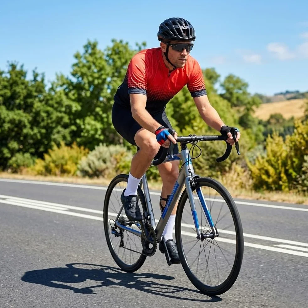 Maillot Ciclismo Hombre Manga Corta UV-Protect Cremallera Completa Transpirable Secado Rápido
