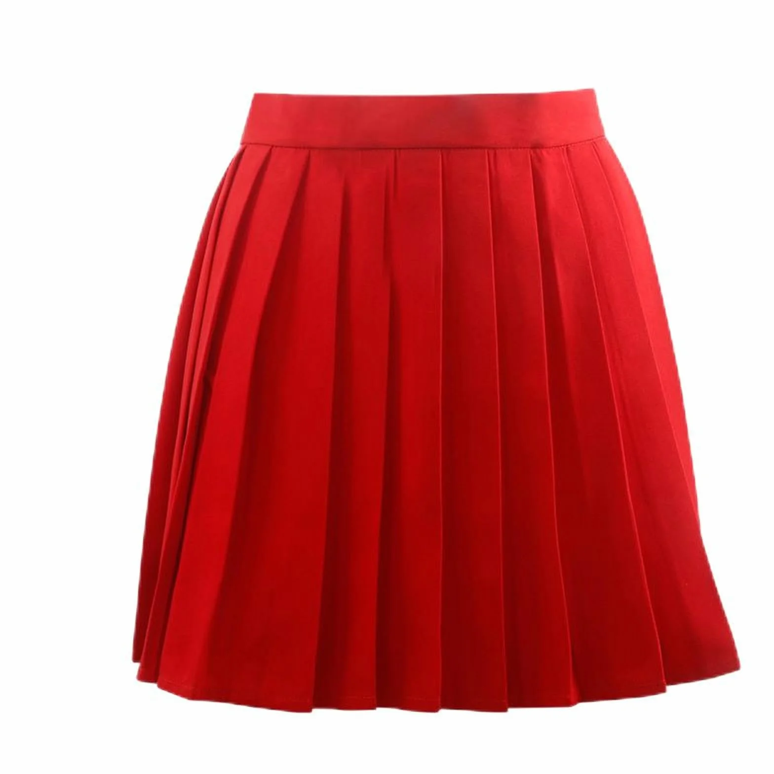 WEITING Falda Plisada Corta de Cintura Alta para Mujer - Cuadros Rojos y Verdes - XL