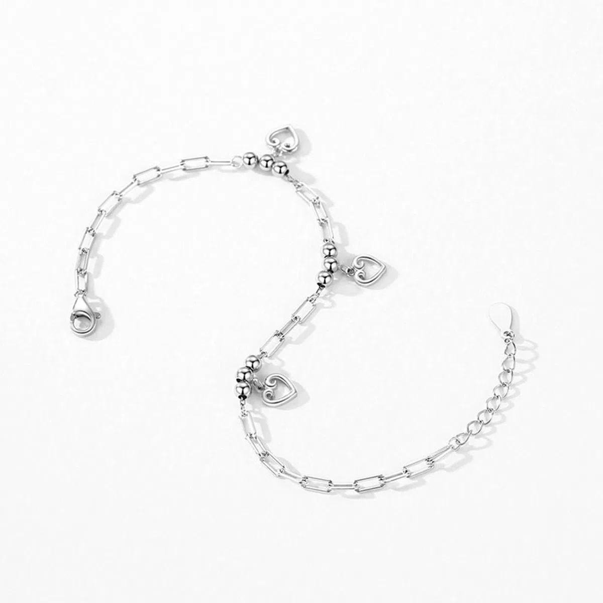 Pulsera de promesa para novia, pulseras de piedra natal de corazón sin piedras preciosas para mujer, oro blanco de 9 K, 14 quilates, 18 quilates, PT950