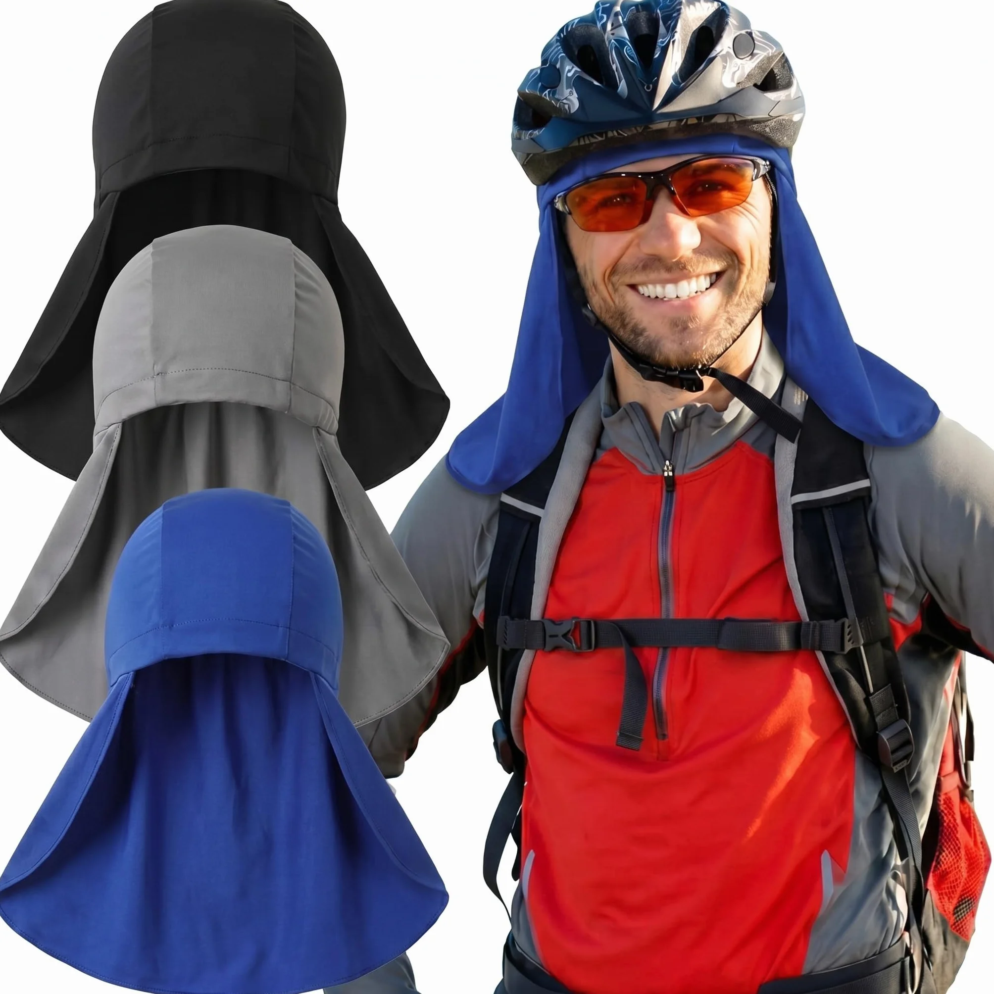 Helmet Liner with Neck Mask Cooling Skull Cap Sweat Wicking Cycling Running Hat