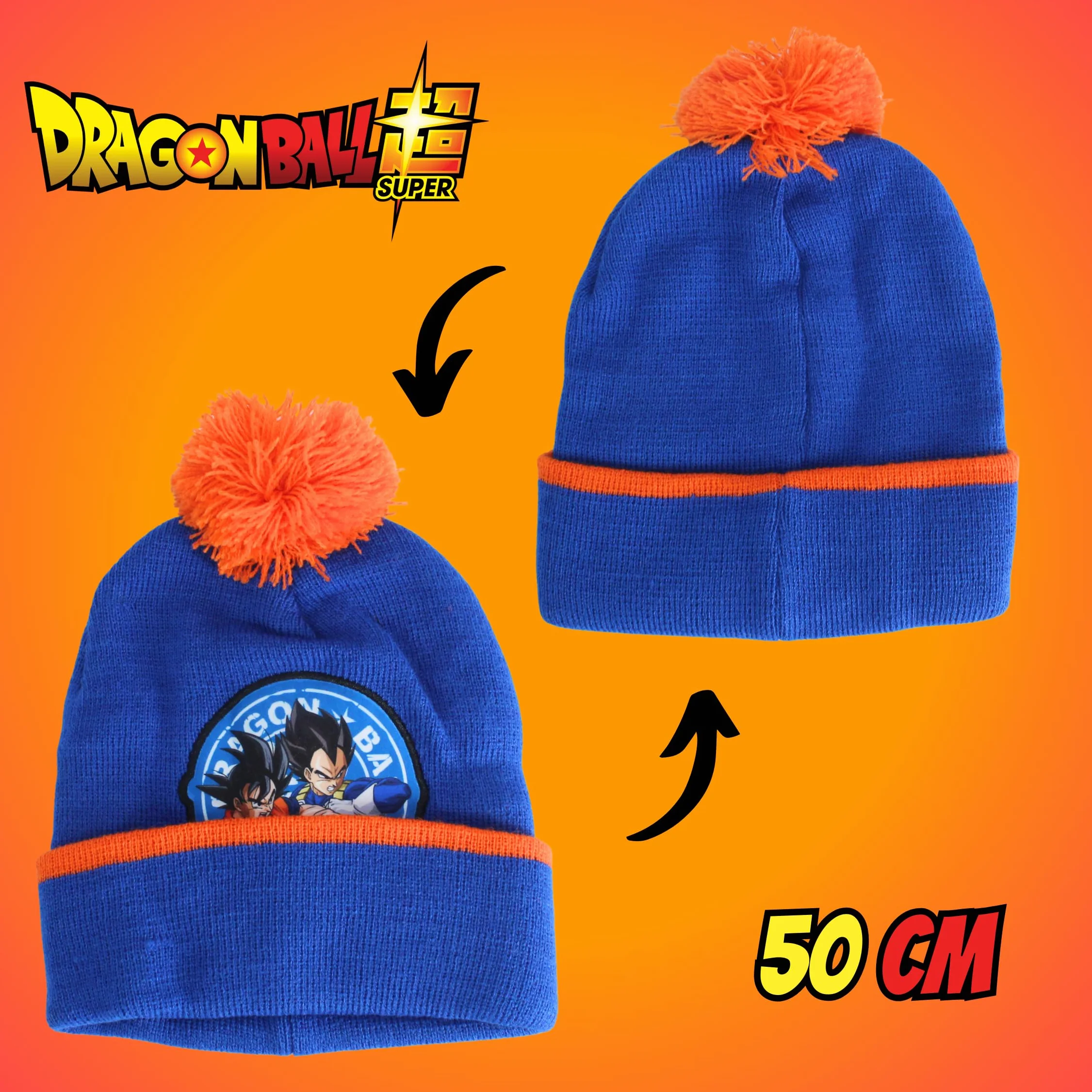 Dragon Ball Z Gorro Bufanda y Guantes para Niño, Conjunto de Invierno Infantil Diseño Goku, Regalo para Niños