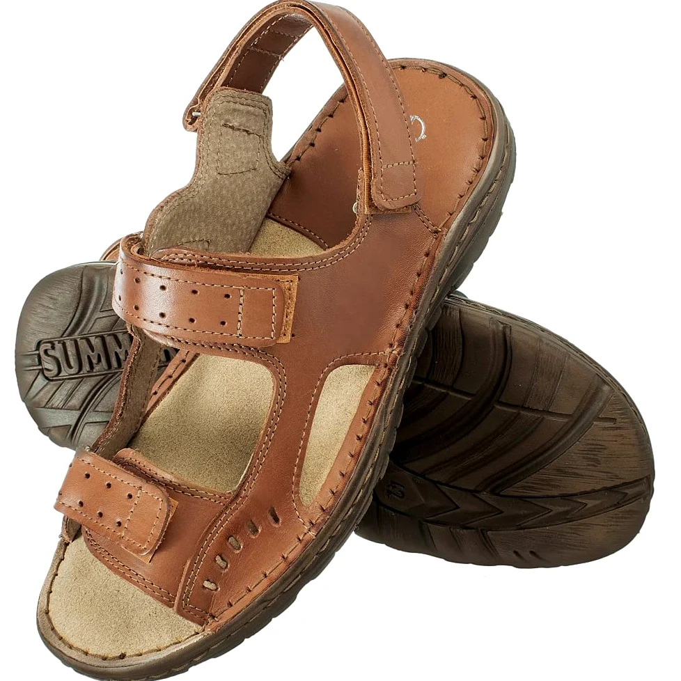 ESTRO Sandalias Hombre Verano Cuero - Sandalias Hombre Cuero Chanclas Piel con Suela Goma Antideslizante s2