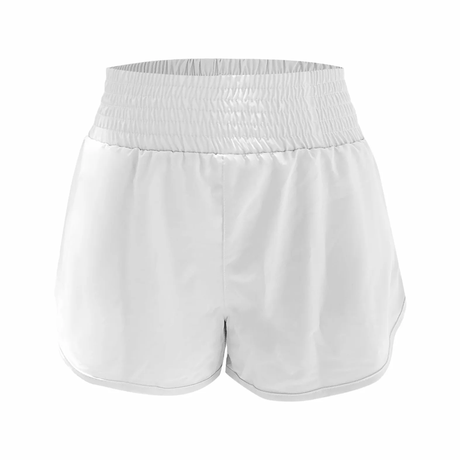 Pantalones Cortos Yoga Cintura Alta Anchura con Forro Incorporado Transpirables Secado Rápido para Entrenamiento Gimnasio Usar General Mujer Tejido Elástico Cómodos Funcionales Bolsillo