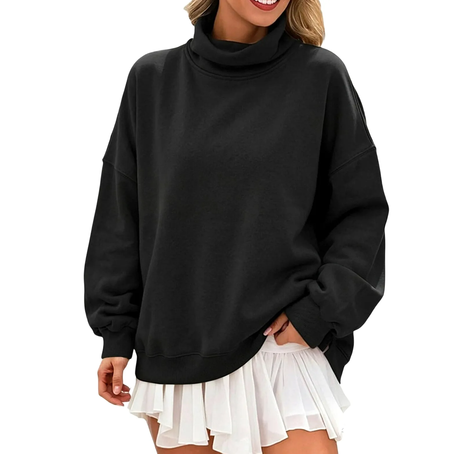 Sudaderas Mujer,Sudadera Informal de Manga Larga con Cuello Redondo, de Felpa Suave, cómoda para el día día.