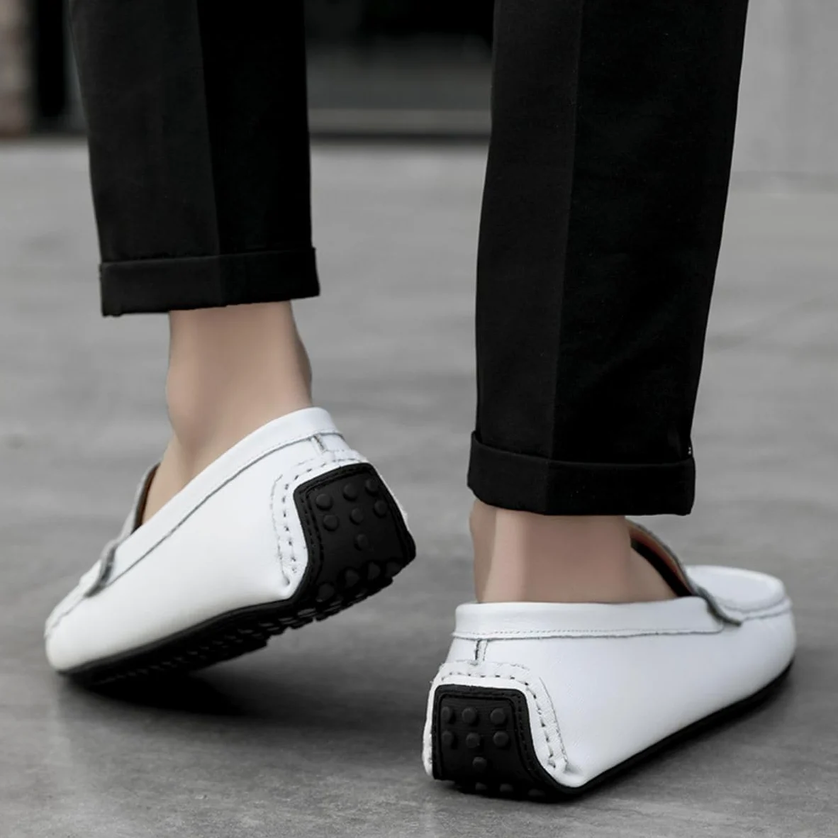 Mocasines para Hombre de Cuero Moda Slip-on Shoes Driver Shoes Casual Flat Shoes 38-49 EU