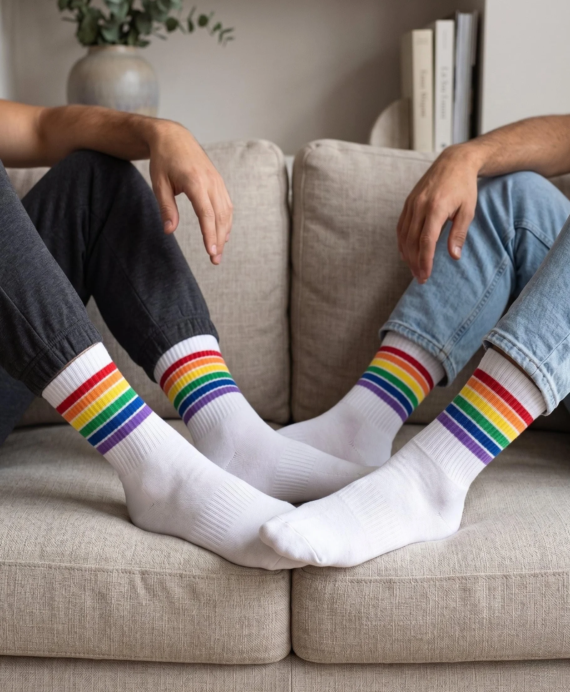 Calcetines Pride Sport Premium Unisex - Calcetines Deportivos de Algodón con Bandera Arcoíris LGTBI - Accesorios Cabalgata Orgullo LGTBQ+ para Hombre y Mujer