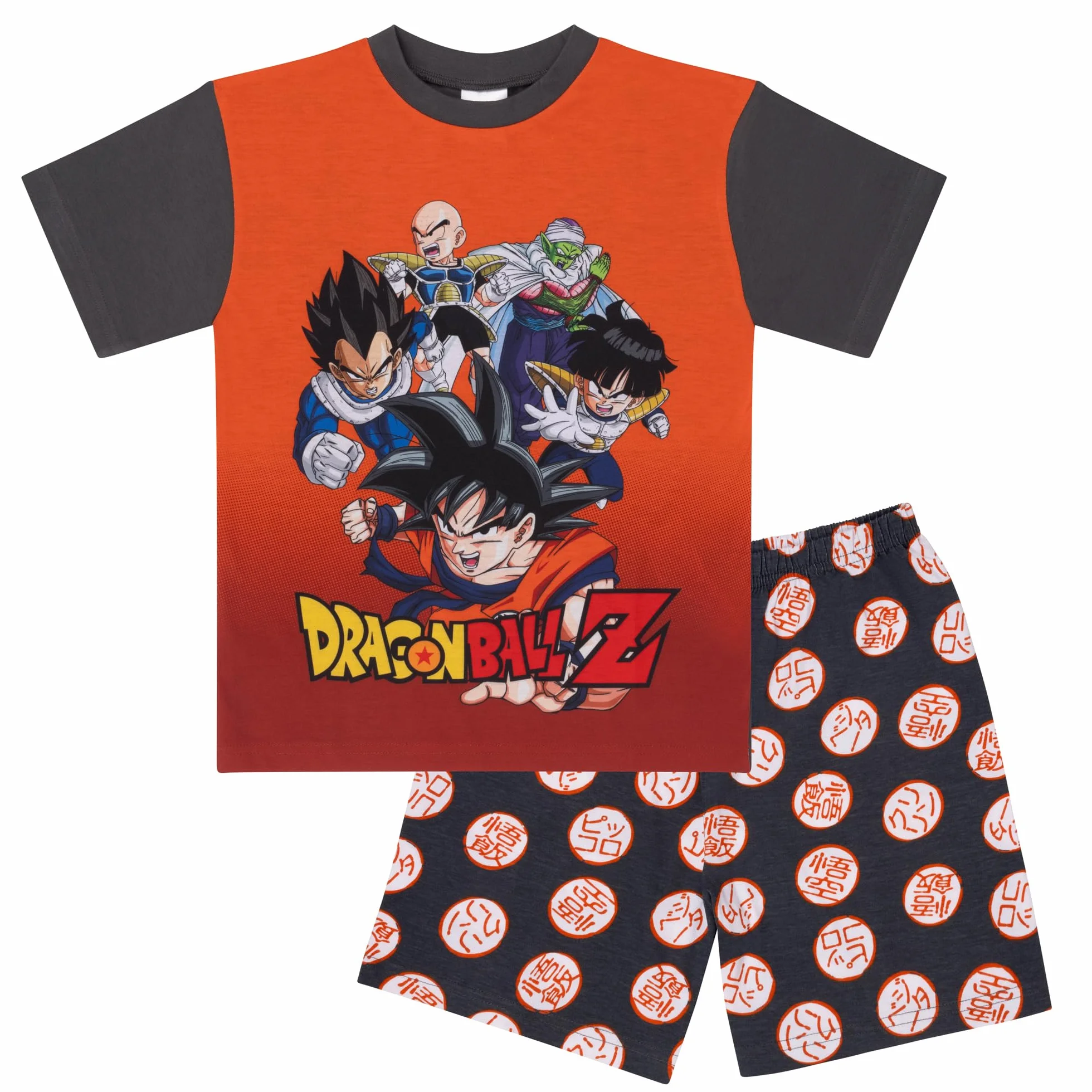 Pijama de Manga Corta Dragon Ball Z Oficial Naranja