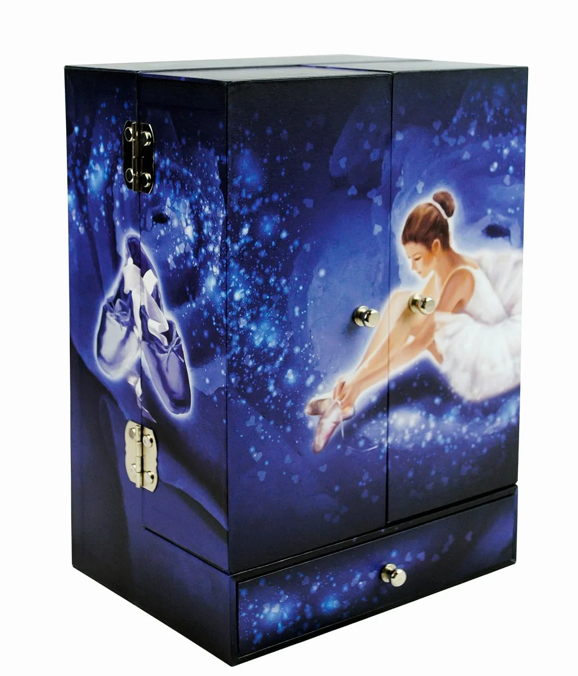 TROUSSELIER Caja de música bailarina estrella joyería niña Azul marino