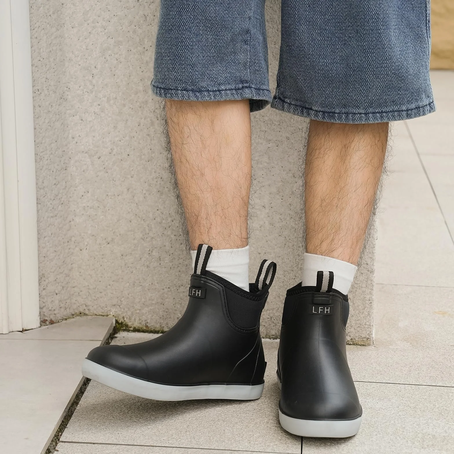 Botas De Para Hombre, Segurida Botines Agua Para Adultos, Antideslizante Hermético De PVC