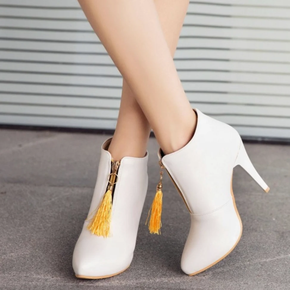 Onewus De mujer Vestido Botines con Cremallera Tacón Stiletto Botas