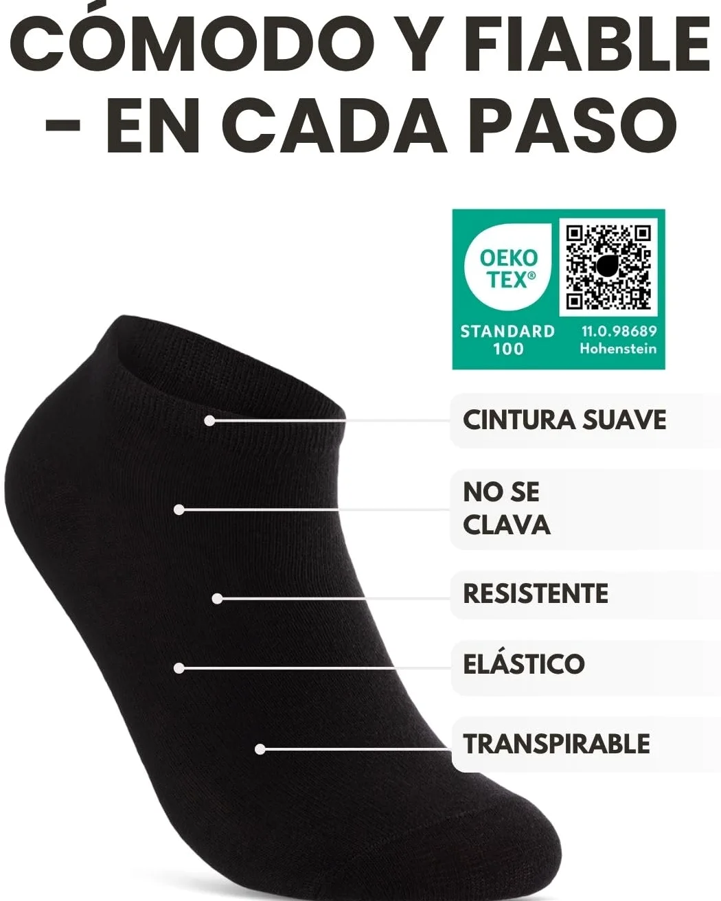 sockenkauf24 10 | 20 | 30 Pares Calcetines Cortos Hombre Mujer Calcetines Tobillero Negro Blanco Gris Algodón