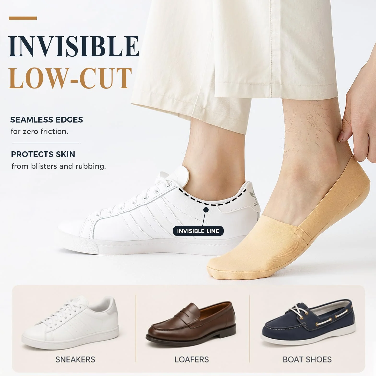 Caudblor 6 Pares Calcetines Invisibles Hombre Mujer Pack de Algodón Peinado con Puntera Reforzada Calcetines Cortos Antideslizantes para Zapatillas Mocasines 37-39 40-42