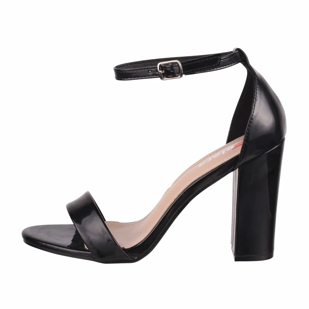 Elara Señoras Abierto Elegante Chunky Heel Pump