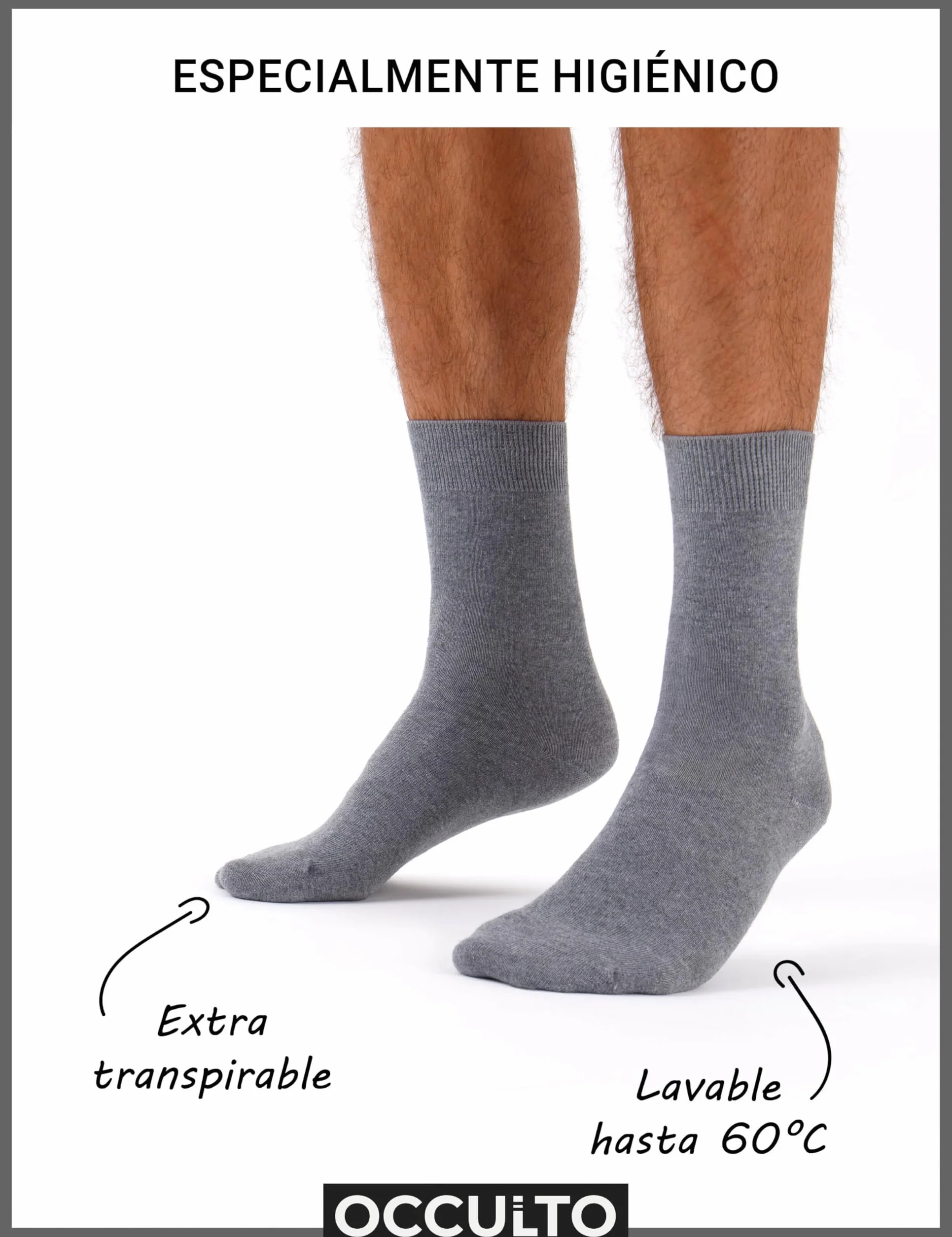 Occulto calcetines 100% algodón hombre pack de 10, pack de 20 (modelo: Ingo)